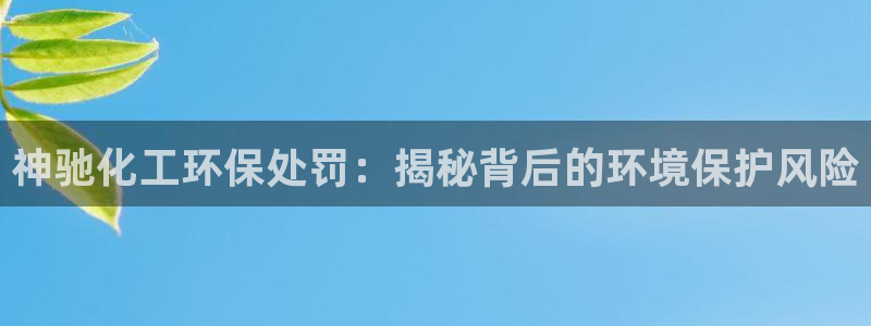 亿万国际app：神驰化工环保处罚：揭秘背后的环境保护风险